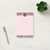 Post-it® Impression d'animal léopard rose avec monogramme e (Bureau)