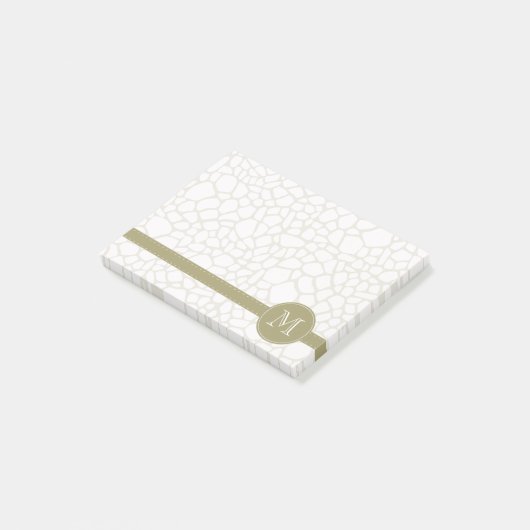 Post-it® Impression de girafe blanche or (Incliné)