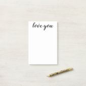 Post-it® Impression de script noir Love You 4 x 6 (Sur un bureau)