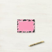 Post-it® Impression de vache rose et nœud blanc avec votre (Sur un bureau)