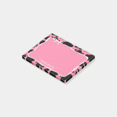 Post-it® Impression de vache rose et nœud blanc avec votre (Incliné)