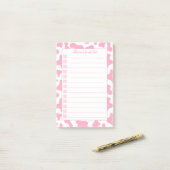 Post-it® Impression de vache rose personnalisée (Sur un bureau)