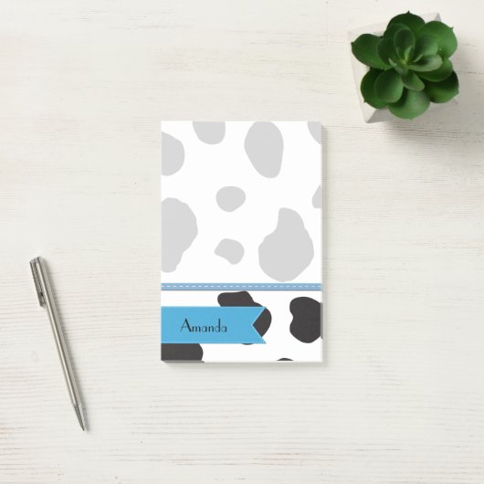 Post-it® Impression De Vache, Spots De Vache, Noir Et Blanc (Bureau)