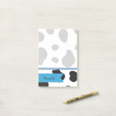 Post-it® Impression De Vache, Spots De Vache, Noir Et Blanc (Sur un bureau)