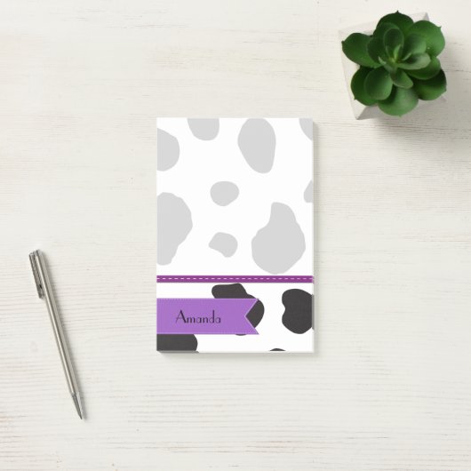 Post-it® Impression De Vache, Spots De Vache, Noir Et Blanc (Bureau)