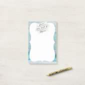 Post-it® Impression en pierre de granit turquoise (Sur un bureau)