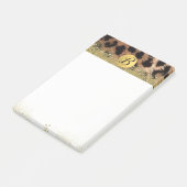 Post-it® Imprimé animal léopard guépard paillettes or monog (Incliné)