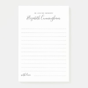 Post-it® In Love Mémoire Funeral Elegant Share a Memory