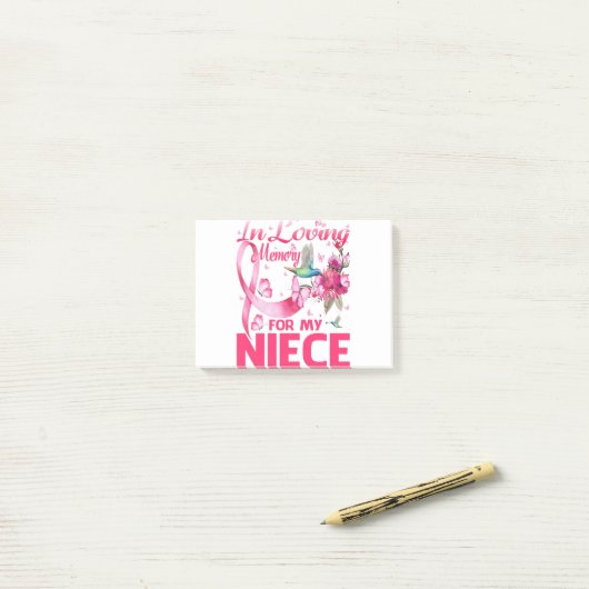 Post-it® In Loving Memory For My Niece (Sur un bureau)
