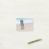 Post-it® Indicateur aux cheveux courts allemand - Luc - (Sur un bureau)