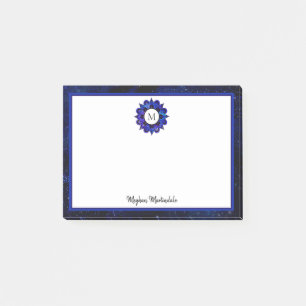 Post-it® Indigo Blue Space Galaxy Mandala Monogramme