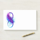 Post-it® Infini avec plume violette (Sur un bureau)