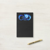 Post-it® Infini lumineux avec rose bleue (Sur un bureau)