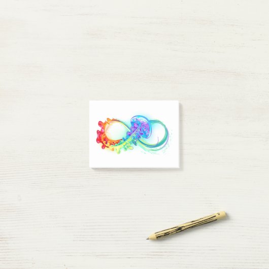 Post-it® Infinity with Rainbow Jellyfish (Sur un bureau)