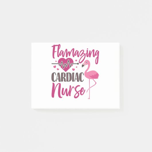Post-it® Infirmière Cardiac Infirmière Flamant rose Infirmi (Devant)