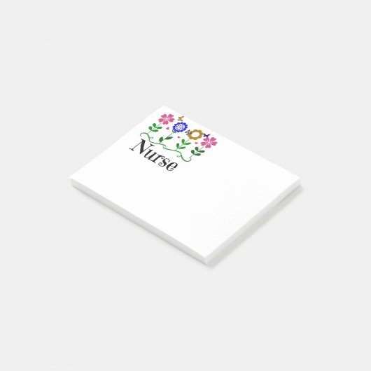 Post-it® Infirmière - Coeurs, fleurs et papillons (Incliné)