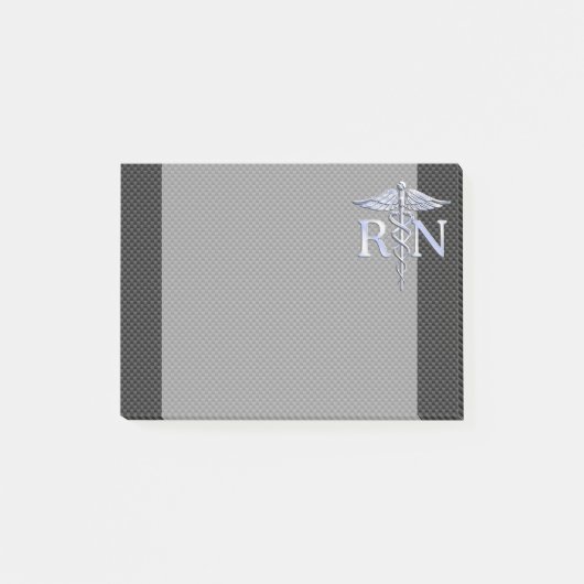 Post-it® Infirmière inscrite RN Silver Caduceus Snakes (Devant)