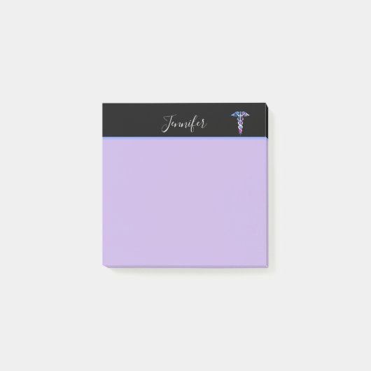 Post-it® Infirmière Praticien Médicale Pastel Purple Nom (Devant)