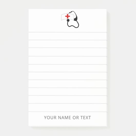 Post-it® Infirmière Stethoscope Médicale Nom personnalisé (Devant)