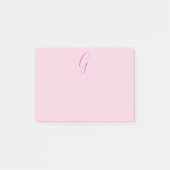 Post-it® Initial Letter Monogram Light Pink Plain Chic (Devant)