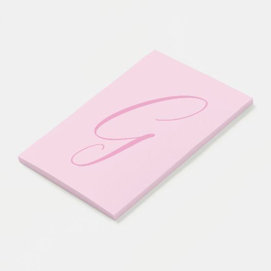 Post-it® Initial Letter Monogram Light Pink Plain Chic (Incliné)
