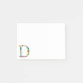 Post-it® Initiale florale de monogramme de lettre - D - (Devant)