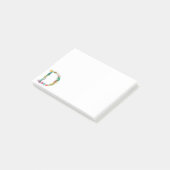 Post-it® Initiale florale de monogramme de lettre - D - (Incliné)