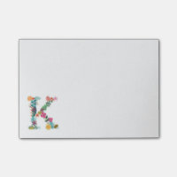Initiale florale de monogramme de lettre - K -