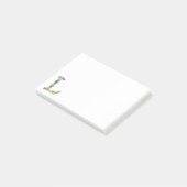 Post-it® Initiale florale de monogramme de lettre - L - (Incliné)