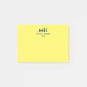 Post-it® Initiales blanches et bleues jaunes et profondes (Devant)