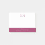 Post-it® Initiales de base propres blanc Fuchsia (Devant)