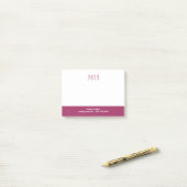 Post-it® Initiales de base propres blanc Fuchsia (Sur un bureau)