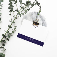 Initiales de base propres Bleu foncé blanc