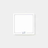 Post-it® Initiales de monogramme bleu foncé de base (Devant)