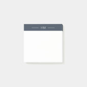 Post-it® Initiales de Monogramme bleu marine foncé moderne (Devant)