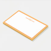 Post-it® Initiales de monogramme de nom personnalisé Orange (Incliné)