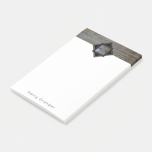 Post-it® Initiales de monogramme masculines pour le bois (Incliné)