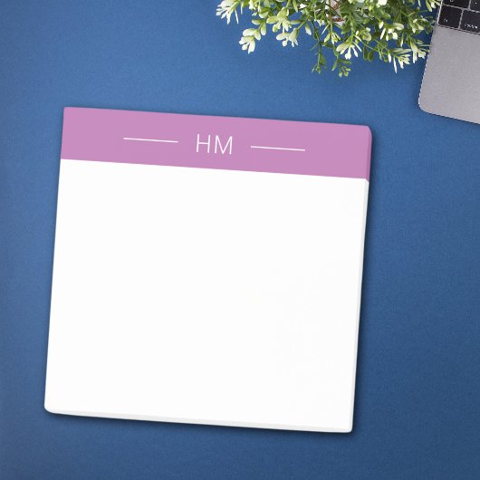 Post-it® Initiales de Monogramme rose Fille