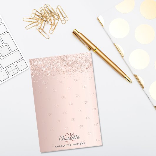 Post-it® Initiales du monogramme de parties scintillant en