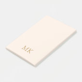 Post-it® Initiales du monogramme d'or rose vif personnalisé (Incliné)