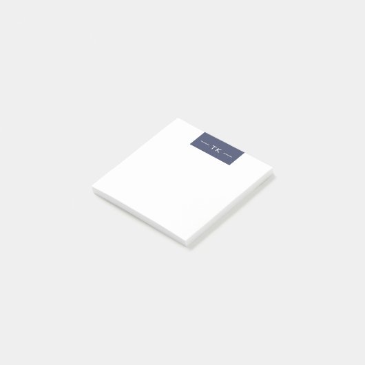 Post-it® Initiales du Monogramme moderne moderne foncé viol (Incliné)