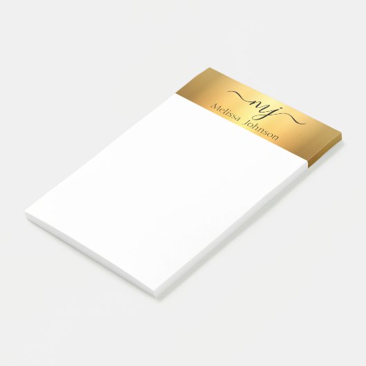 Post-it® Initiales élégantes sur or (Incliné)