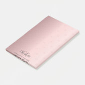 Post-it® Initiales en monogramme rose pâle élégantes (Incliné)