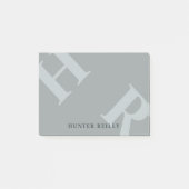 Post-it® Initiales et nom Gris Argent Rapide (Devant)