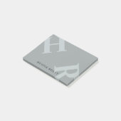 Post-it® Initiales et nom Gris Argent Rapide (Incliné)