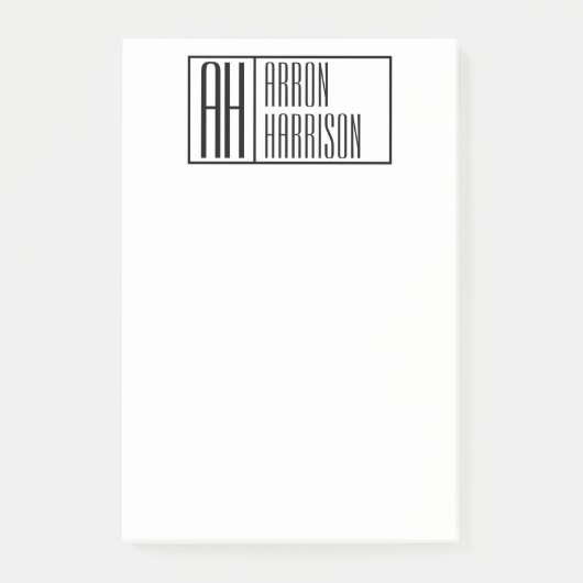 Post-it® Initiales minimales modernes & Logo de nom (Devant)