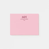 Post-it® Initiales minimales propres rose bordeaux (Devant)