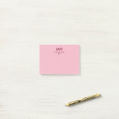 Post-it® Initiales minimales propres rose bordeaux (Sur un bureau)