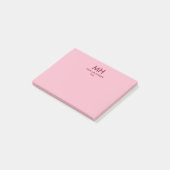 Post-it® Initiales minimales propres rose bordeaux (Incliné)