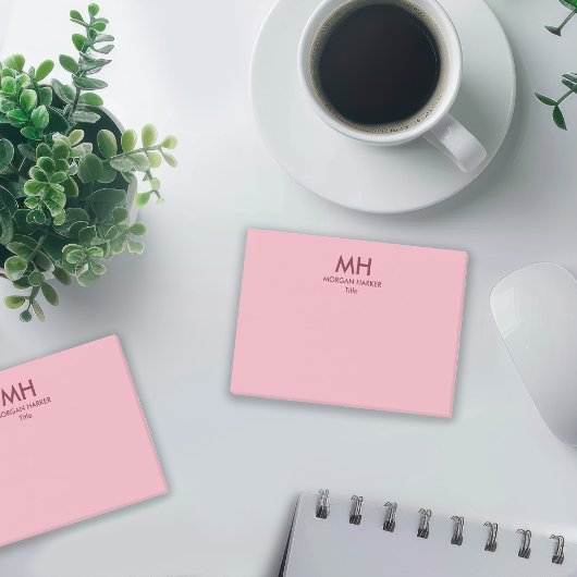 Post-it® Initiales minimales propres rose bordeaux